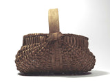 Vintage Miniature Ribbed Buttocks Basket Splint Handle Rare