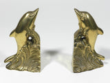 Vintage Brass Dolphin Bookends