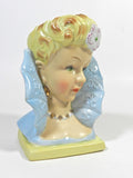 Vintage Porcelain Lady Head Vase Pen Holder 1920's