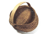 Vintage Miniature Ribbed Buttocks Basket Splint Handle Rare