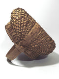 Vintage Miniature Ribbed Buttocks Basket Splint Handle Rare