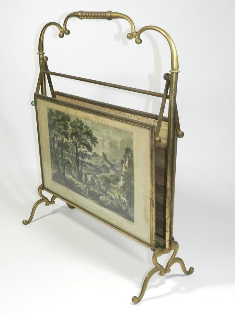 Antique Brass Magazine Rack Holder ShopUniquesUnlimited
