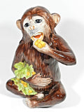 Vintage Ceramic Monkey Figurine Eating Grapes