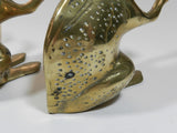 Vintage Brass Frog Bookends Pair
