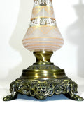 Vintage Pink Glass Table Lamp Pair