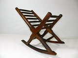Primitive Gout Footstool Early 19Th Century Handmade Antique Vintage Rocker Gout Foot Stool Hard Wood Brown Country Home Folk Art Decor Collectable Collectible 