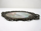 Antique Oval Picture Frame Convex Bubble Glass