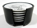 Cocktail Coaster Caddy Set Of 6 Barware