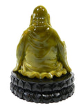 Vintage Sitting Buddha On Lotus Flower Jade Color