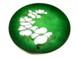 Enamel On Flower Plate Signed Margaret Ratcliff