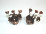 Copper Barrel Music Box Candle Holder Pair