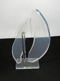 Lucite Acrylic Sailboat Sculpture Signed