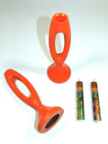 Candle Holders Taper Candlesticks Orange Metal Pair