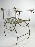 Vintage Metal Vanity Chair Hollywood Regency