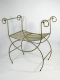 Vintage Metal Vanity Chair Hollywood Regency
