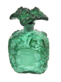 Vintage Bohemian Czech Malachite Jade Glass Perfume Bottle
