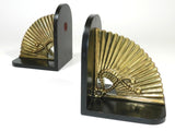 Brass Fan Bookends Hollywood Regency Spain