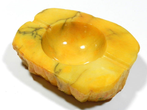 Vintage Carved Yellow Stone Onyx Ashtray Polished Marbleized Finish Alabaster Astray Polished Stone Color Tones Yellow Black Cream Off White Two Cigarette Divots Ashtray Designer Art Deco Ashtray Gentlemen's Smokers Den Smoking Room Ashtray Stoner Joint Ashtray Mans Cave Home Office Bar Alabaster Ashtray Smoking Stand