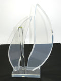 Lucite Acrylic Sailboat Sculpture Signed
