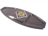 Vintage Wood Tray Ceramic Tile Stainless Knife Japan