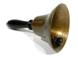 School Bell Brass Hand Held Wood Handle Antique Town Crier