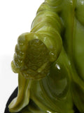 Vintage Sitting Buddha On Lotus Flower Jade Color