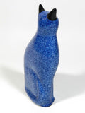Cat Figurine Porcelain Cobalt Blue
