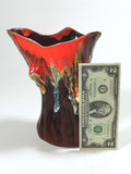 Lava Drip Glaze Vase Brown Orange