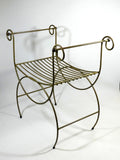 Vintage Metal Vanity Chair Hollywood Regency