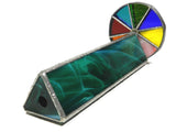 Vintage Stained Glass Kaleidoscope Double Wheel 1970's