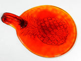Pineapple Plate Platter Amberina Glass