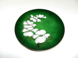 Enamel On Flower Plate Signed Margaret Ratcliff
