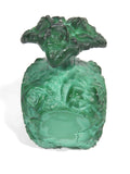 Vintage Bohemian Czech Malachite Jade Glass Perfume Bottle