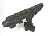 Vintage Carved Wood Wooden Candle Holder Handcrafted Wood Candlestick Holder Holds 11 Tapper Candles Wood Carved Fish Design Antique Wood Carved Menorah Gothic Medieval Wedding Party Candle Holder Rustic 1960’s Spanish Spain Carved Wooden Ware Country Tavern Pub Candle Holder Candlesticks Don Quixote Style Movie Prop 