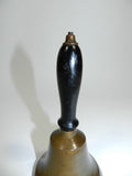 School Bell Brass Hand Held Wood Handle Antique Town Crier