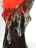 Lava Drip Glaze Vase Brown Orange