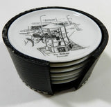Cocktail Coaster Caddy Set Of 6 Barware