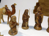 Vintage Hand Carved Olive Wood Nativity Set