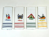 Embroidered Kitchen Hand Towels Set Of 4
