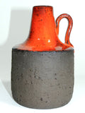 Orange Pottery Jug Mid Century Modern