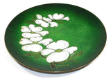 Enamel On Flower Plate Signed Margaret Ratcliff