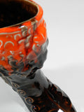 Victorian Ceramic Vase Boot Shoe Brown Orange