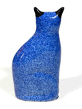 Cat Figurine Porcelain Cobalt Blue