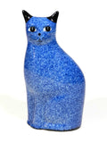 Cat Figurine Porcelain Cobalt Blue