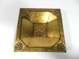 Vintage Toleware Ashtray Gold Gilt Medallion