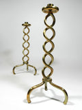 Brass Candlesticks Open Barley Twist Candle Holder Pair