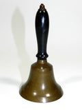 School Bell Brass Hand Held Wood Handle Antique Town Crier