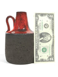 Orange Pottery Jug Mid Century Modern