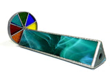 Vintage Stained Glass Kaleidoscope Double Wheel 1970's