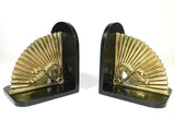 Brass Fan Bookends Hollywood Regency Spain